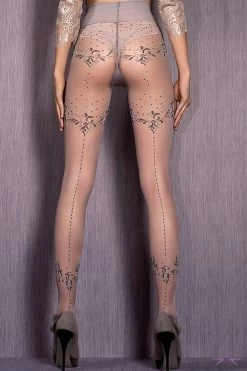 Ballerina Floral Seamed Tights -Fun Shop 413G 03 Edit