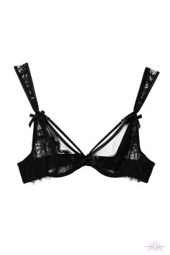 Playful Promises Fallon Plunge Bra -Fun Shop FallonBlackLacePlungeBra Mayfair Stockings 8