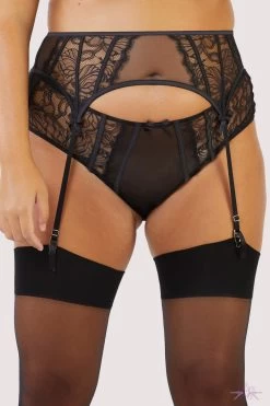 Playful Promises Fallon Suspender Belt 17 Playful Promises Fallon Suspender Belt -Fun Shop FallonBlackLaceSuspender Mayfair Stockings 22