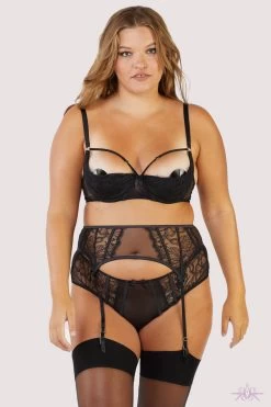 Playful Promises Fallon Suspender Belt 18 Playful Promises Fallon Suspender Belt -Fun Shop FallonBlackLaceSuspender Mayfair Stockings 23