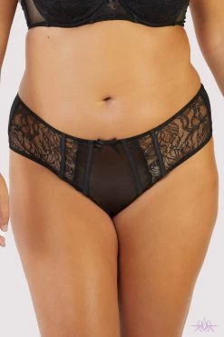 Playful Promises Fallon Midi Brief -Fun Shop FallonBlackLaceandMeshMidiBrief Mayfair Stockings 39