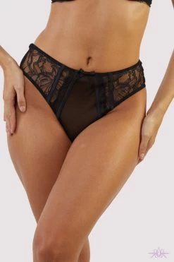 Playful Promises Fallon Midi Brief -Fun Shop FallonBlackLaceandMeshMidiBrief Mayfair Stockings 42