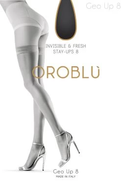 Oroblu Geo Up 8 Hold Ups -Fun Shop GEO UP 8 Stay Ups VOBC01003