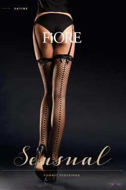Fiore Satine Fishnet Stockings -Fun Shop Mayfair Stockings fiore Satine Front RGB