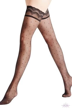 Falke Pure Dot Hold Ups -Fun Shop Mayfair Stockings42095 3009 03 6