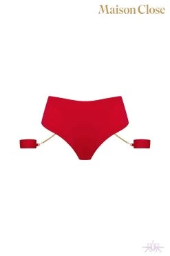 Maison Close Tapage Nocturne Red Openable High Waist Thong With Cuffs 22 Maison Close Tapage Nocturne Red Openable High Waist Thong With Cuffs -Fun Shop Mayfair Stockings608651 ghost 24