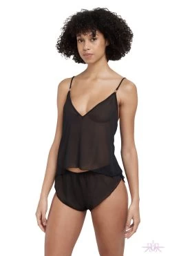 Bluebella Daisy Crop Black Cami And Short Set