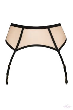 Atelier Amour Insoutenable Legerete Nude/Black Suspender Belt -Fun Shop Mayfair StockingsIL62 KFRONT 8
