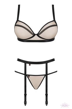 Obsessive Nudelia Three Piece Set -Fun Shop Mayfair StockingsObsessive nudelia set nude packshot 4