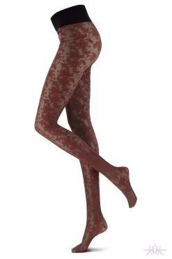 Oroblu Bicolour Lace Tights -Fun Shop Mayfair StockingsVOBC66411 BLACK REDWOOD BICOLORLACETIGHTS FEN H Edit 3