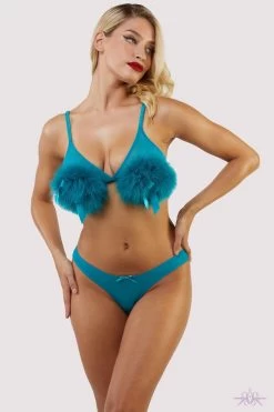Playful Promises Bettie Page Powder Puff Triangle Bra Teal -Fun Shop Mayfair Stockingsbettie page lingerie bra teal powder puff triangle bra 30402670329904 2000x 2