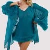 Playful Promises Bettie Page Feather Trim Teal Robe -Fun Shop Mayfair Stockingsbettie page lingerie nightwear teal feather trim robe 30498621685808 2000x 2