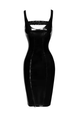 Noir Handmade PVC Midi Dress With Zip -Fun Shop Mayfair Stockingsghost f250 f 1